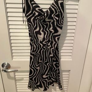 Zara patterned white and black mini dress